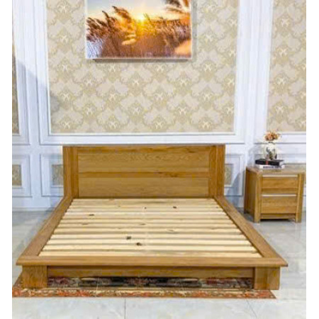 Giường Nhật 01 - 1m6 : Giường Ngủ Gỗ Sồi - Kiểu Bệt